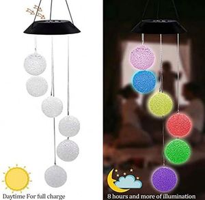 Solar <b>LED</b> Wind Chime Color-Changing Plastic Crystal <b>Ball</b> Patio Outdoor Mobile Hanging Light Porch/Deck/Garden Iron Craft Yard - Product Image 4