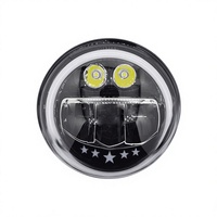 Phares LED 7 pouces style Pentagramme pour Wrangler, 80W 12V, feux de jour, best-seller transfrontalier