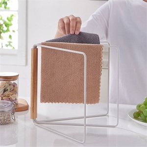 Porte-serviettes mural vertical moderne doré sans perçage, pliable, en fer, pour cuisine et salle de bain, multi-usage, pour torchons et chiffons - Product Image 5