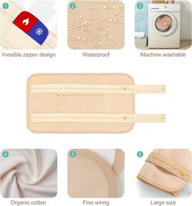 <span class=keywords><strong>Anti</strong></span>-Öl-Leck 8-teiliges Rizinusöl-Pack Wrap Wieder verwendbares Pads-Kit aus Bio-Baumwolle für die Heiß-/Kalt kompression mit verstellbarem Gummiband - Product Image 2