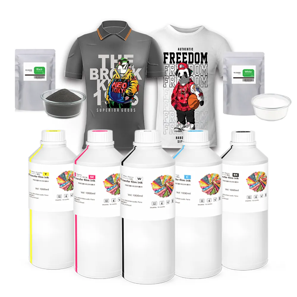 Polvo y película DTF tinta 1000ml directo a película DTF impresora tinta camiseta máquina de impresión tinta transparente DTF L1800 XP600 L805