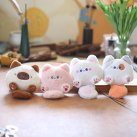 Porte-clés en peluche mignon et moelleux, mini chaton Kawaii pour décoration de sac à dos, breloque de sac en peluche douce, cadeau, vente en gros en vrac