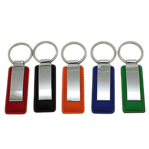 Laser Cut Engravable Blank Engraving Laser Sublimation Luxury Leather Name Key Chain High End Custom Leather and Metal <b>Keychain</b> - Product Image 5