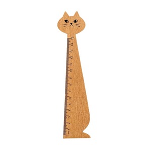 Righello in legno retrò creativo eco-friendly carino <span class=keywords><strong>gatto</strong></span> <span class=keywords><strong>disegno</strong></span> dritto forniture per studio realizzate con materiale cartaceo