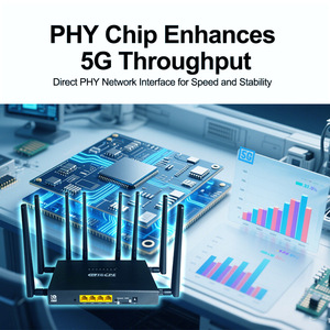 Personnalisation, <span class=keywords><strong>8</strong></span> antennes détachables, routeur maillé 5G <span class=keywords><strong>WiFi</strong></span> 6, double SIM, routeur OpenWrt, ports Gigabit pour une couverture de grande surface - Product Image 5