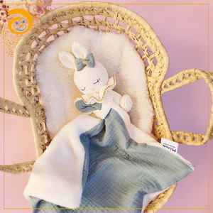 Hot <strong>Sale</strong> <strong>Crochet</strong> Rattle Toy Security Muslim Cotton <strong>Blanket</strong> Gift <strong>for</strong> Baby - Product Image 5