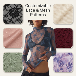 Camicette Estive da <span class=keywords><strong>Donna</strong></span> Personalizzate Stile Western con Stampa e Foro per il Pollice, Bluse Plus Size da <span class=keywords><strong>Donna</strong></span>, Camicie in Rete per Ufficio - Product Image 3