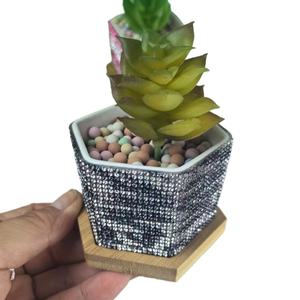 Kit de Macetas de Cerámica <span class=keywords><strong>para</strong></span> Suculentas, Coloridas con Brillantina de Diamantes, Pequeñas Macetas de Escritorio <span class=keywords><strong>para</strong></span> <span class=keywords><strong>Cactus</strong></span>, Decoración Clásica <span class=keywords><strong>para</strong></span> el Hogar/Oficina - Product Image 4