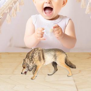 Statuetta realistica statuetta di lupo giocattolo di tipo animale della fauna selvatica per bomboniere o regali di festa - Product Image 3