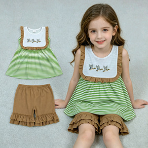 Conjuntos de Ropa para Niñas Pequeñas con Bordado de Patos Mallard de RTS Boutique, Shorts Transpirables, Nuevos Diseños, Venta al por Mayor, Nuevos Estilos - Product Image 1