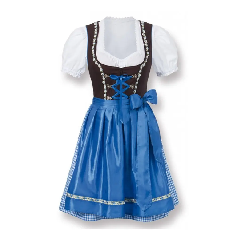 Oktoberfest 2021 Người Phụ Nữ Truyền Thống Đẹp Trachtenmode Dirndl Dress Đức Cô Gái Bavaria Mini Dirndl Thêu Gingham Dress