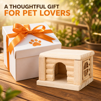 Villa en bois naturel pour hamster, maisonnette durable pour petits animaux, abri décoratif pour cage de hamster - Vente en gros