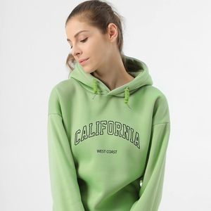 Sudadera con capucha FOXA California para mujer, sudadera informal de manga larga, forro polar ligero, térmica - Product Image 2