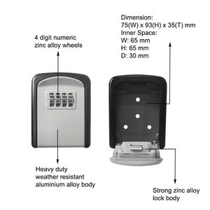 Boîte à clés en aluminium étanche avec protection par mot de passe <span class=keywords><strong>pour</strong></span> <span class=keywords><strong>la</strong></span> gestion des clés de magasin - Product Image 2