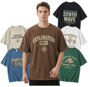 Camiseta Premium Unisex de Verano, de Algodón Puro, Talla Única, con Gráfico Vintage en la Parte Delantera, Liquidación de Exceso de Inventario, Limpia, CN/GUA - Product Image 1
