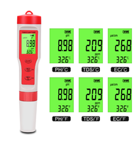 Penguji Air Digital dengan Lampu Latar 4 In 1 EC/TDS/PH/TEMP Kit Penguji Monitor Kualitas Air untuk Kolam Air Minum