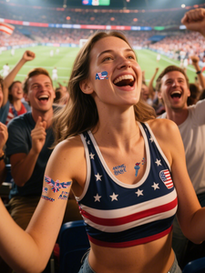 Tatouages Temporaires USA Coupe du Monde 2026 Autocollants Supporters Pays Hôte Stars and Stripes Aigle Art Corporel Imperméable 3 Feuilles pour Fans - Product Image 3