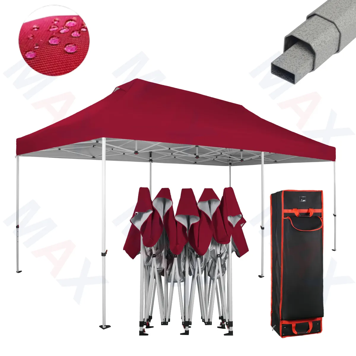 Promocional Octeel 1020 gazebo impressão vermelho tenda de acampamento 6 pessoas para Exposição Display trade show tenda