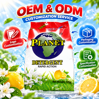 Poudre détergente au citron 125g OEM ODM personnalisée en sachet, à dissolution rapide pour lavage à la main et en machine, usage domestique quotidien
