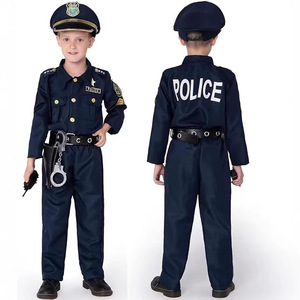 Disfraz de Juego de Roles de Profesiones para Niños, Uniforme Azul Marino, Gorra, Cinturón, Accesorios de Juguete, Unisex, Halloween, Día de las Profesiones - Product Image 1
