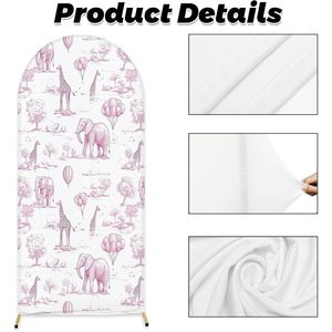 Acuarela animales de la selva azul Safari arco telón de fondo 8 pies elástico boda arco forParties ducha y cumpleaños decoración Stock - Product Image 4