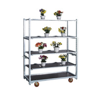 Petit chariot de serre à roulettes pour légumes, support de transport de plantes avec roues