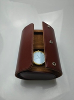 Étui de montre en cuir marron personnalisé de luxe pour montres pour hommes, emballage élégant pour les voyages