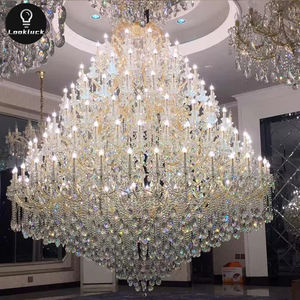 Maria Theresa Luxe Extra Grote Led Kristal Glas Kroonluchters Custom Bruiloft Banket Home Office Hanglampen Vierkant - Product Image 4