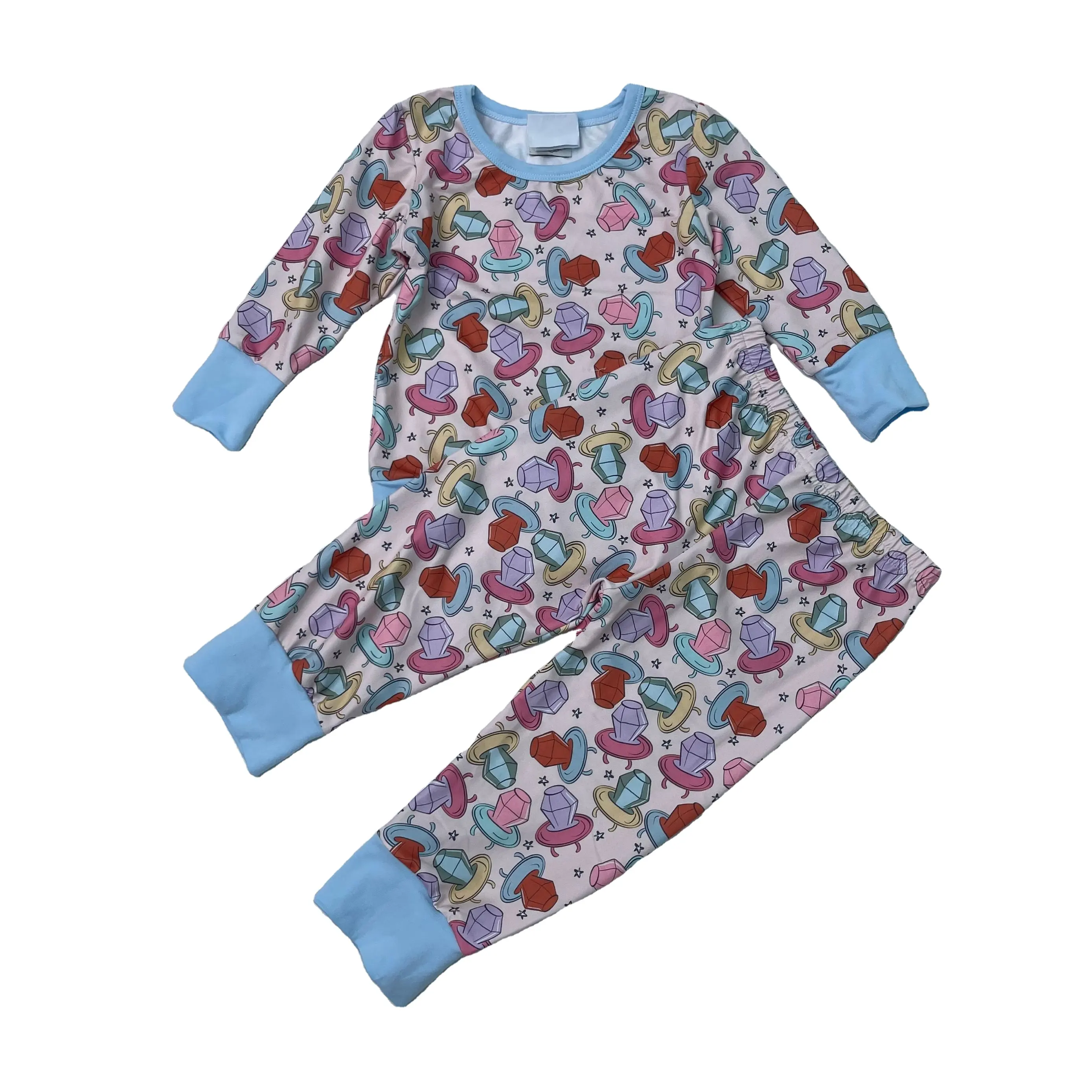 2022 Custom Autumn Wholesale Children Kids Clothes Short Sleeve Baby Boys Clothing Set Spring Cotton Kids Pajamas