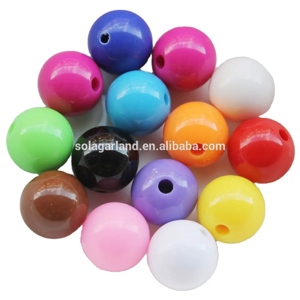 Perles rondes acryliques colorées Opaque, vente en gros, 6 à 20MM de diamètre, colliers et bracelets faits maison, offre spéciale