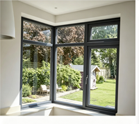 Fenêtre à battant en aluminium de style français avec auvent pour toit de maison moderne, fabriquée en Chine