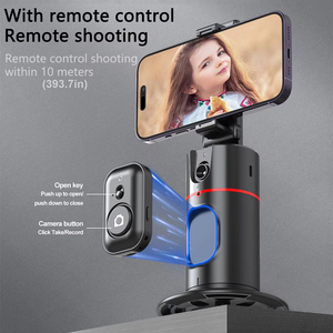 Support de téléphone intelligent P02 avec suivi automatique par IA et télécommande pour diffusion en direct, vlog et enregistrement vidéo, 1200 mAh, 360° °   Rotation - Product Image 6