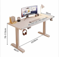 Bureau d'ordinateur télescopique extensible, plateau éco-responsable, structure métallique renforcée, taille flexible, table de bureau pour poste de travail du personnel
