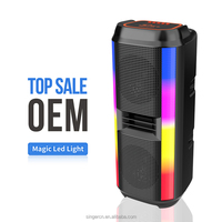 ZQS42101 Nouvelle enceinte tour de karaoké sans fil Bluetooth avec double woofer stéréo de 4 pouces, éclairage RGB, basses HIFI, pour fêtes en extérieur