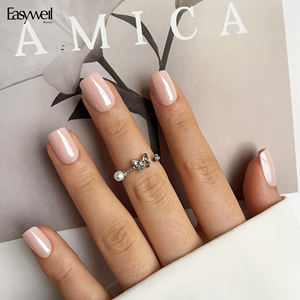 Easywell - Juego <span class=keywords><strong>de</strong></span> 30 <span class=keywords><strong>Uñas</strong></span> Postizas <span class=keywords><strong>de</strong></span> Gel Acrílico Suave, <span class=keywords><strong>Cortas</strong></span>, Cuadradas, Sólidas, <span class=keywords><strong>de</strong></span> Lujo, Hechas a Mano, <span class=keywords><strong>de</strong></span> Alta Calidad - Product Image 1