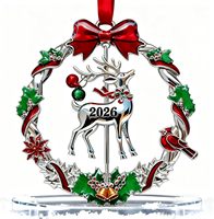 Ornement de Noël 2026 pour décorations suspendues à l'arbre, daté