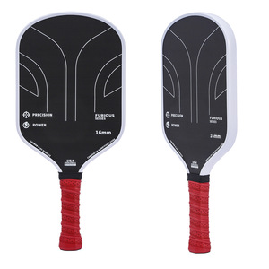Raquette de pickleball Furious Series, 16 mm, fibre de carbone, antidérapante, pour entraînement, forme standard, design sans bordure - Product Image 1