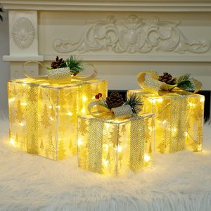 Falda Decorativa para Árbol de Navidad con Luces, Adorno para Interiores, Caja de Regalo, Decoración Inflable con Motivos Navideños para Jardín - Product Image 6