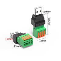 USB2.0 무납땜 어댑터 USB 2.0 수형 터미널 블록 데이터 커넥터 USB 나사 터미널 보드 플러그