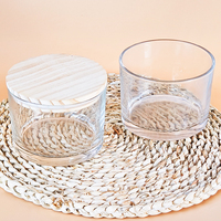 Venta al por Mayor de Frascos de Vidrio Transparente de Boca Ancha de 210 ml, 480 ml, 730 ml y 16 oz, Recipientes Vacíos para Velas de Diferentes Tamaños para Fabricación de Velas