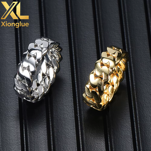 Hip Hop Men Women Cuban <b>Ring</b> Jewelry 18K Gold Plated Cuban Link <b>Ring</b> <b>Finger</b> <b>Ring</b> - Product Image 5