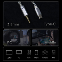 CCA C2 Kabel Audio Earphone In-Ear Berlapis Perak Monitor Resolusi Tinggi 2 PIN Ponsel Android 3.5Mm 0.75/0.78Mm 1.2M