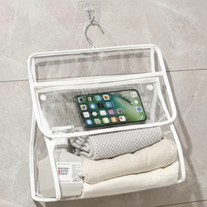 TC pieghevole flessibile trasparente borsa portaoggetti in pelle PVC tessuto da toilette Organizer per la pulizia per il guardaroba (WFJ8HFK) - Product Image 1