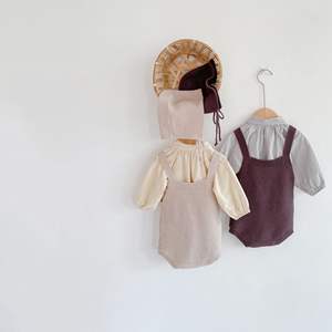 Ensemble de 4 vêtements pour bébé en coton, combinaison extensible pour bébé avec chapeau, vêtements pour enfants tendance - Product Image 3
