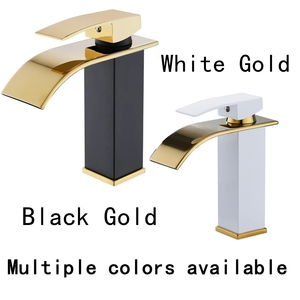 Grifo de Lavabo Elegante de Primera Calidad con Diseño de Cascada, Grifo Mezclador de Acero Inoxidable de un Solo Orificio con Cartucho de Cerámica - Product Image 1