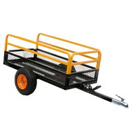 Remorque benne tout-terrain YINGHAI en acier robuste avec plateau en treillis métallique, côtés amovibles, capacité de charge de 1500 lb, roues pneumatiques 16''x6.50-8