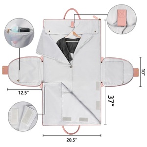 <span class=keywords><strong>Sac</strong></span> <span class=keywords><strong>de</strong></span> voyage pliable 2-en-1 en cuir PU rose avec logo personnalisé, fermeture éclair étanche et organisateur pour femmes et hommes - Product Image 5