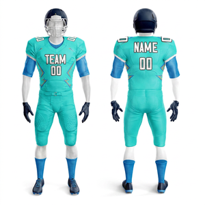 ชุดยูนิฟอร์มอเมริกันฟุตบอล PUFFIN SPORTS OEMCustom Sublimation ผ้าโพลีเอสเตอร์ 100% คอวี แขนสั้น ระบายเหงื่อได้ดี สำหรับผู้ชาย - Product Image 1
