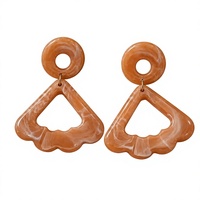 Boucles d'oreilles créoles fantaisie en résine en forme de flamme, faites à la main en acrylique, style punk, plaqué noir, unisexe, bijoux de qualité supérieure pour femme