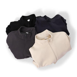 2025 Style américain hommes haut de haute qualité confortable vêtements de sport décontractés fermeture éclair luxe neutre épais couleur unie vêtement teint - Product Image 6